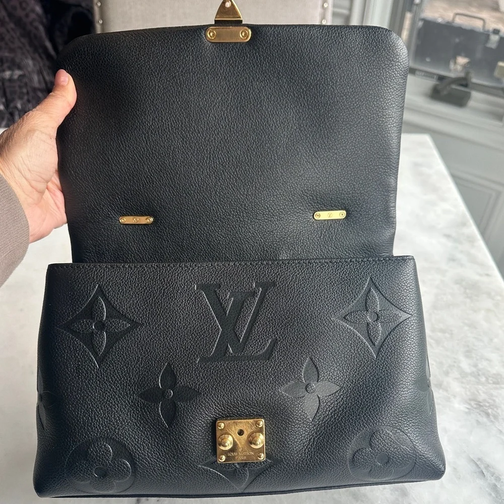 Louis Vuitton Madeleine MM Black Monogram Empreinte Top Handle Satchel Gold - Picture 7 of 12
